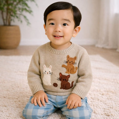 Trøje | Voks - med - mig | Med Katte - Vores Dreng